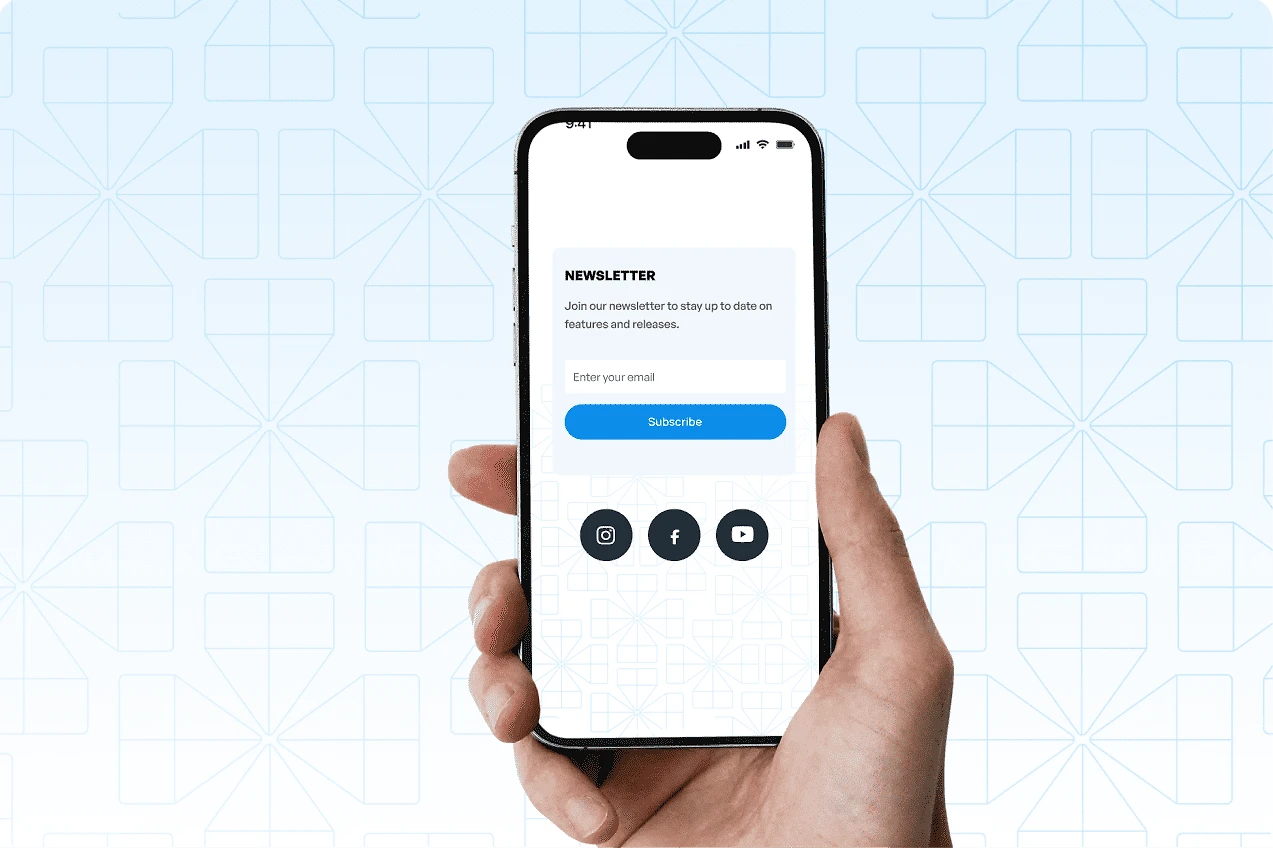 hand holding phone with facebook