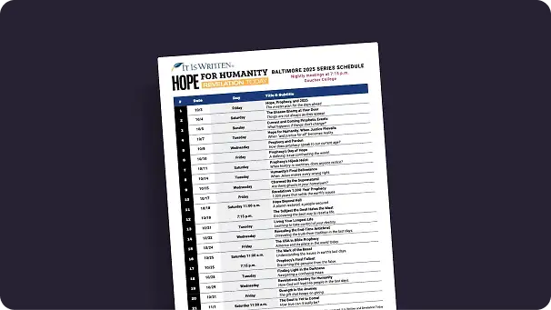 Hope for Humanity Schedule thumbnail